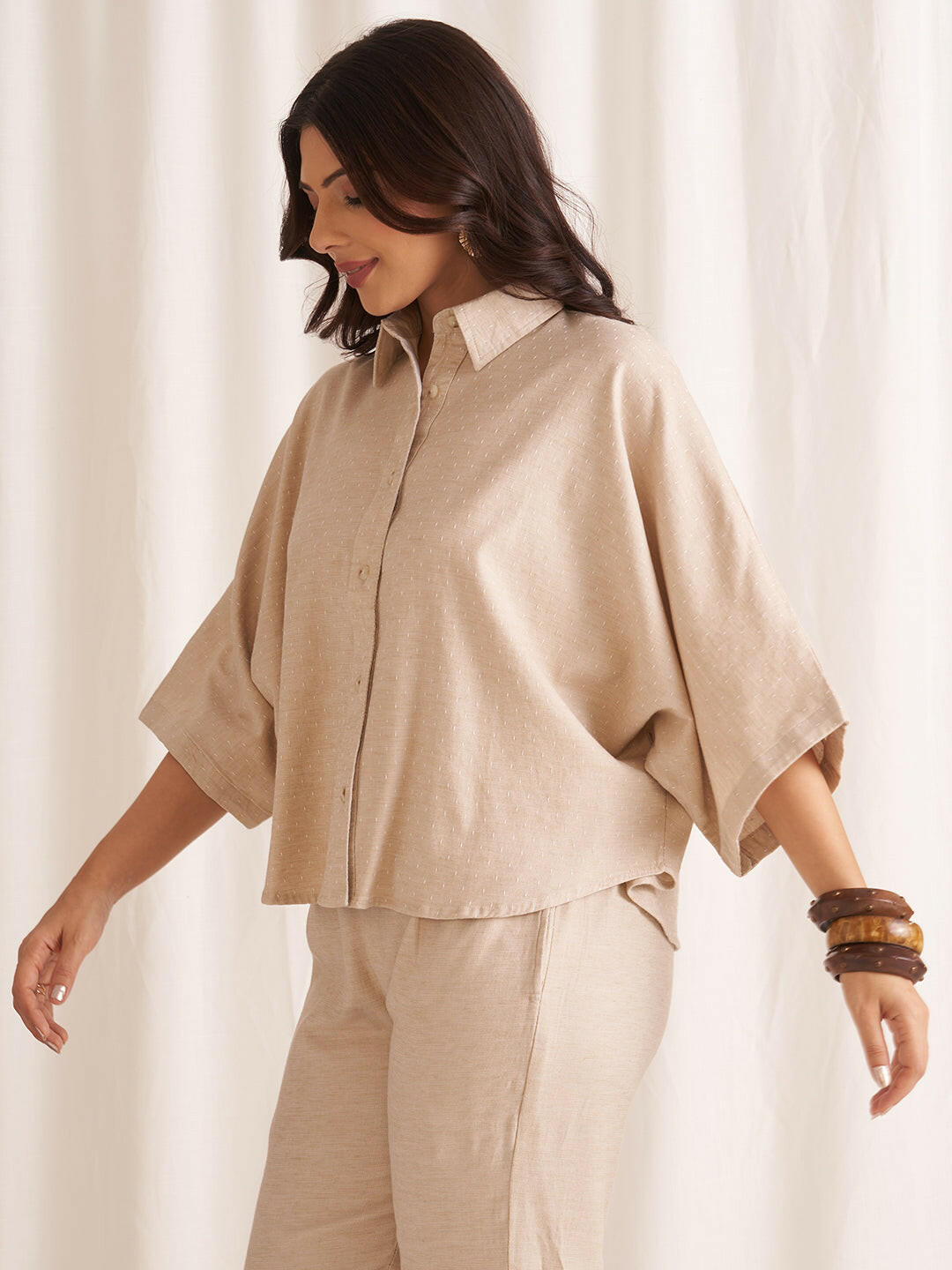 Oversized Linen Blend Shirt